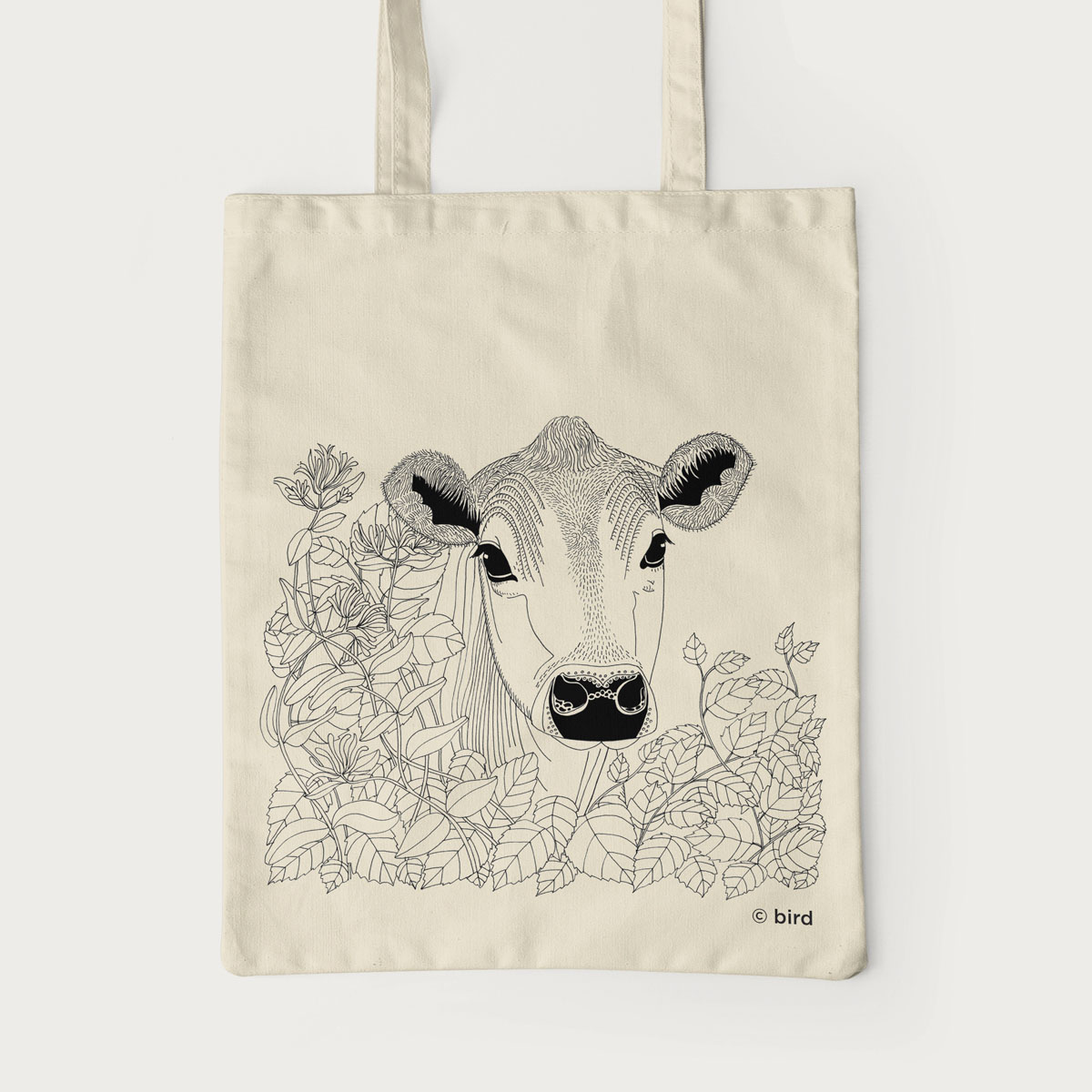 Cow Screen Printed Cotton Tote Bag