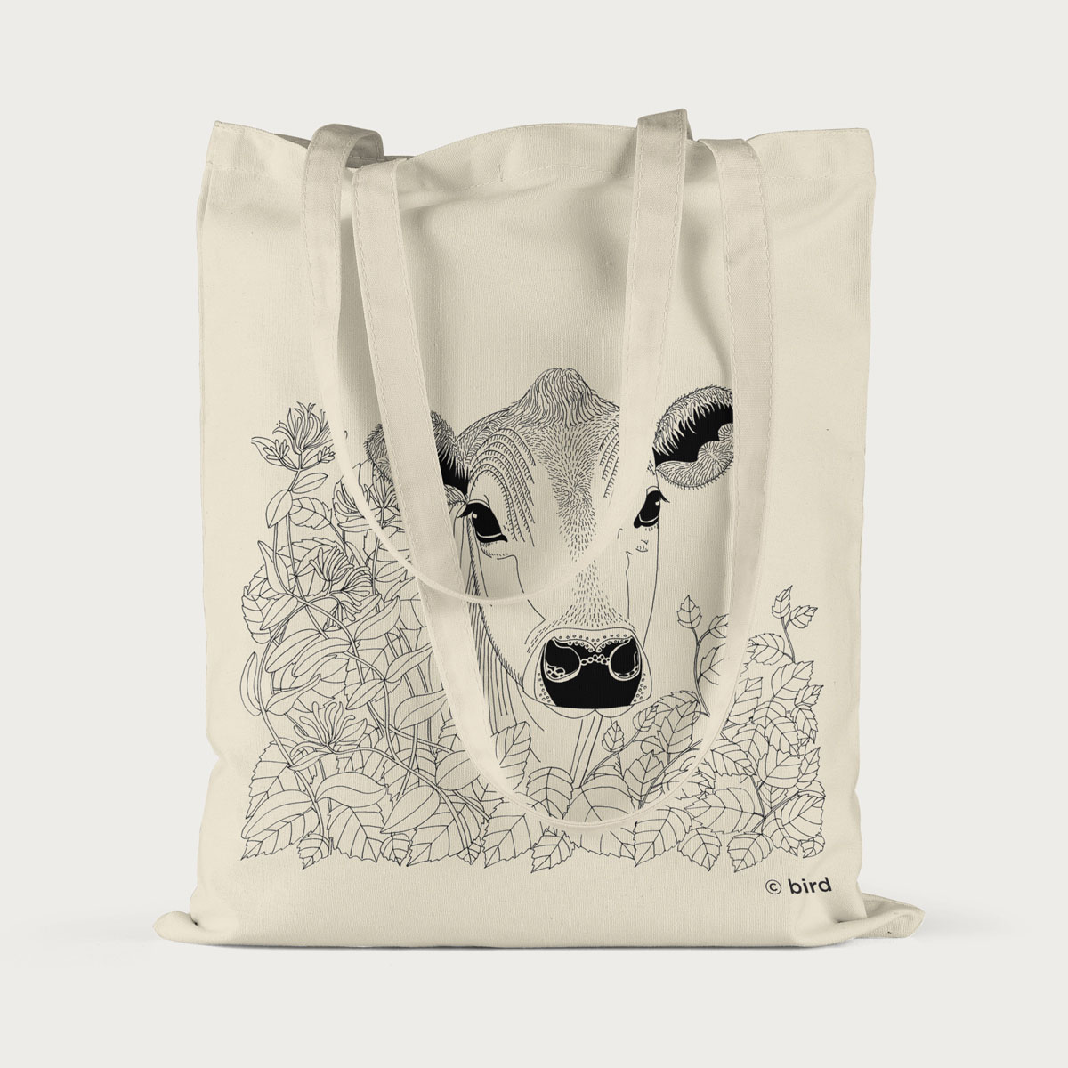 Cow Screen Printed Cotton Tote Bag