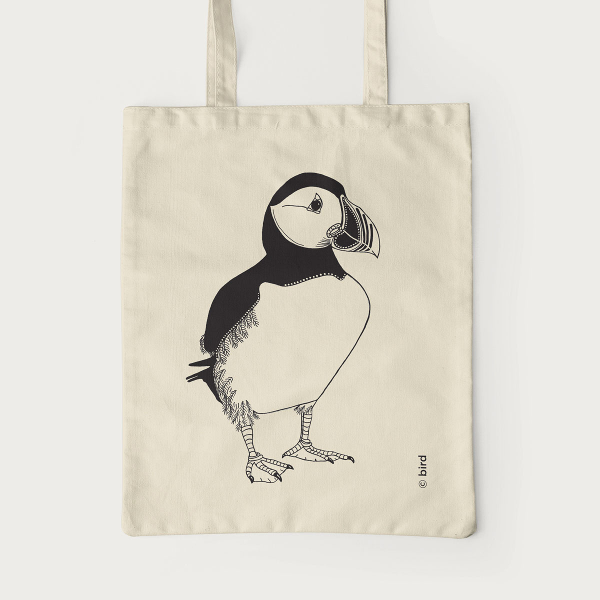 Puffin Screen Printed Cotton Tote Bag