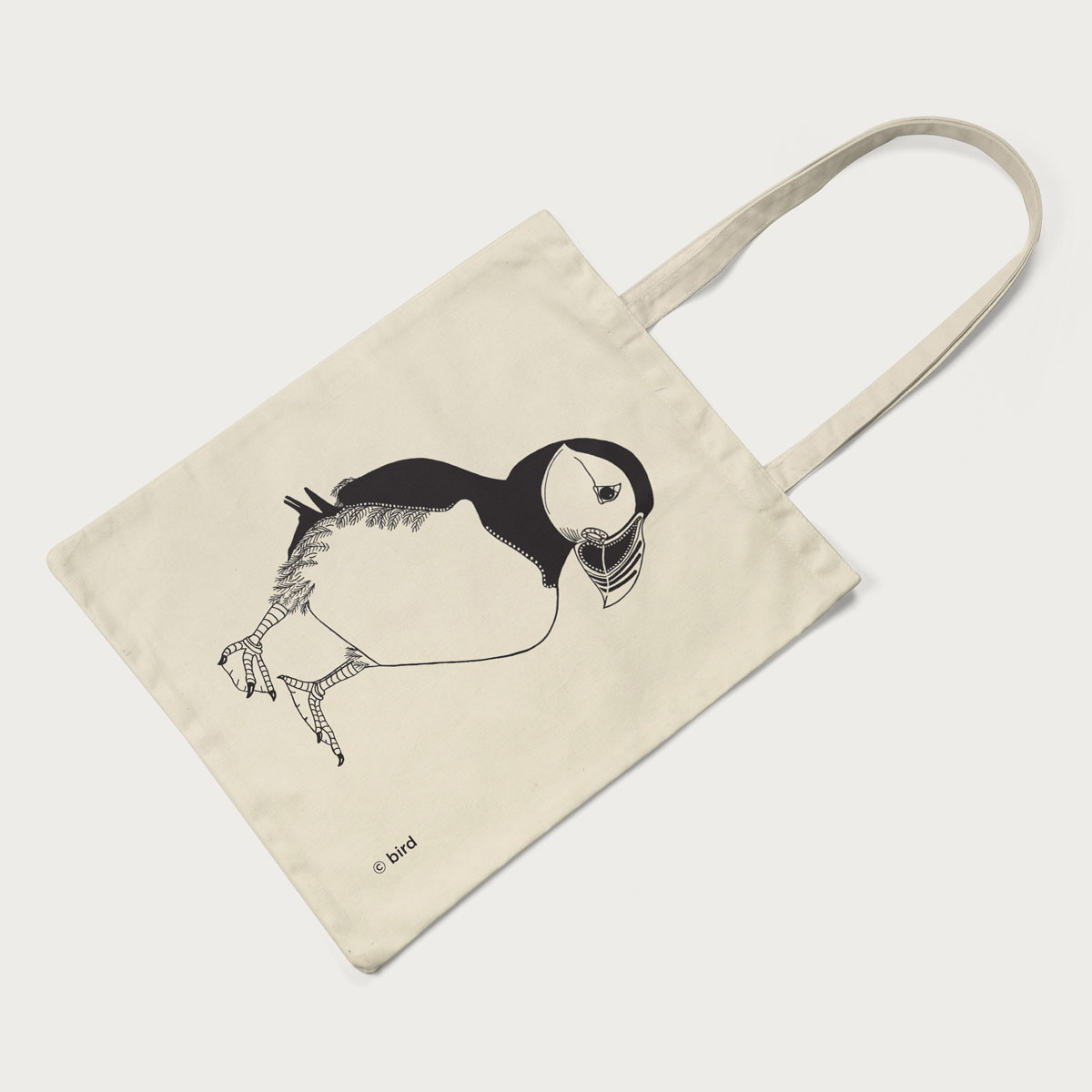 Puffin Screen Printed Cotton Tote Bag