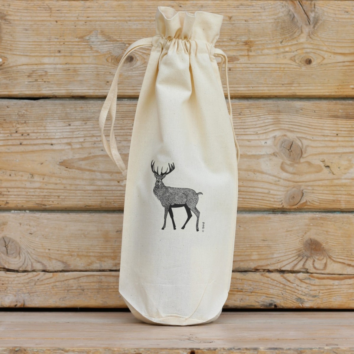 Red Stag Cotton Bottle Gift Bag