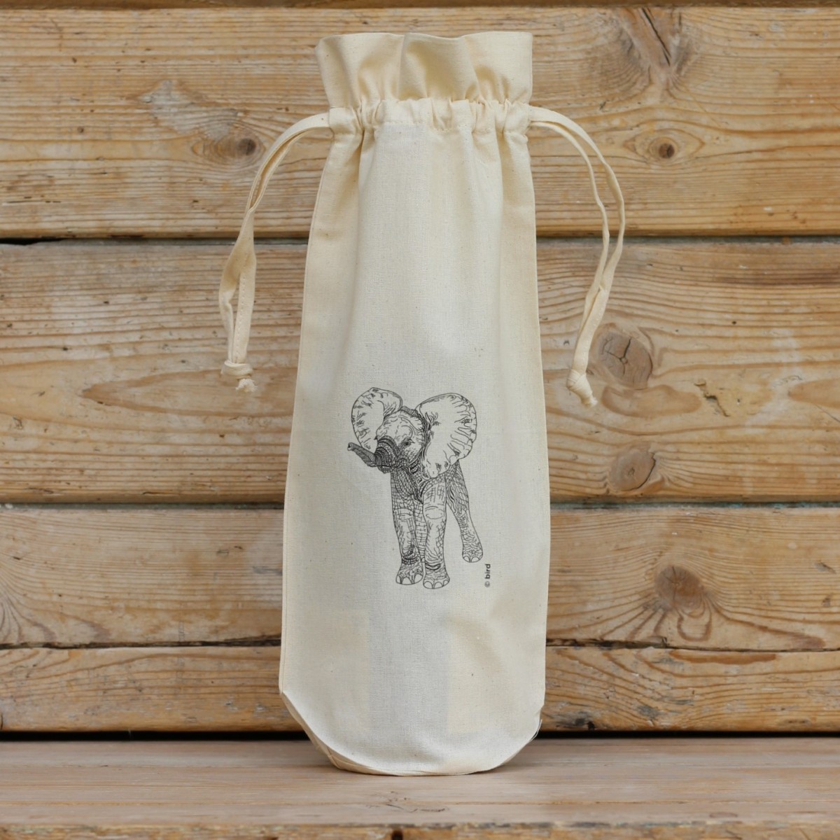 Elephant Cotton Bottle Gift Bag