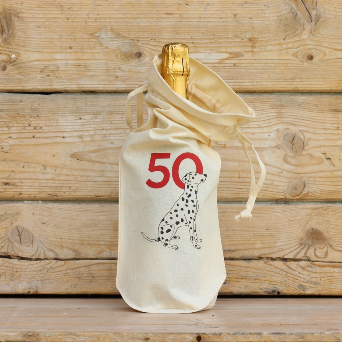 Age Fifty Cotton Bottle Gift Bag