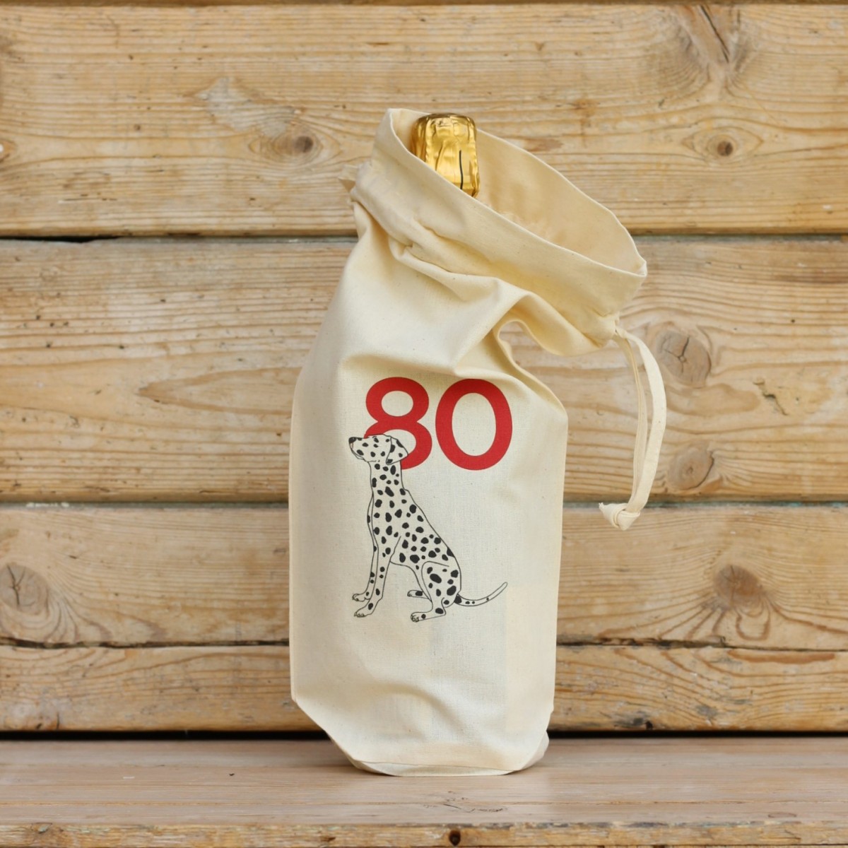 Age Eighty Cotton Bottle Gift Bag