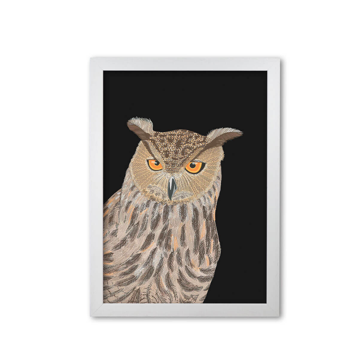 Eagle Owl Print Mounted And Framed By Bird The Artist