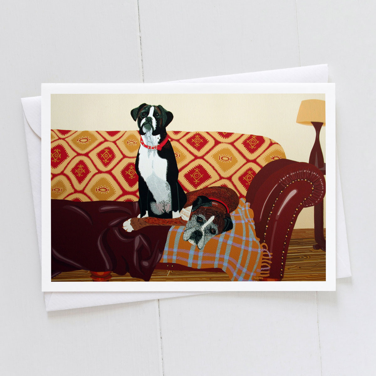 Betty And Butch Boxer Dog Greeting Card