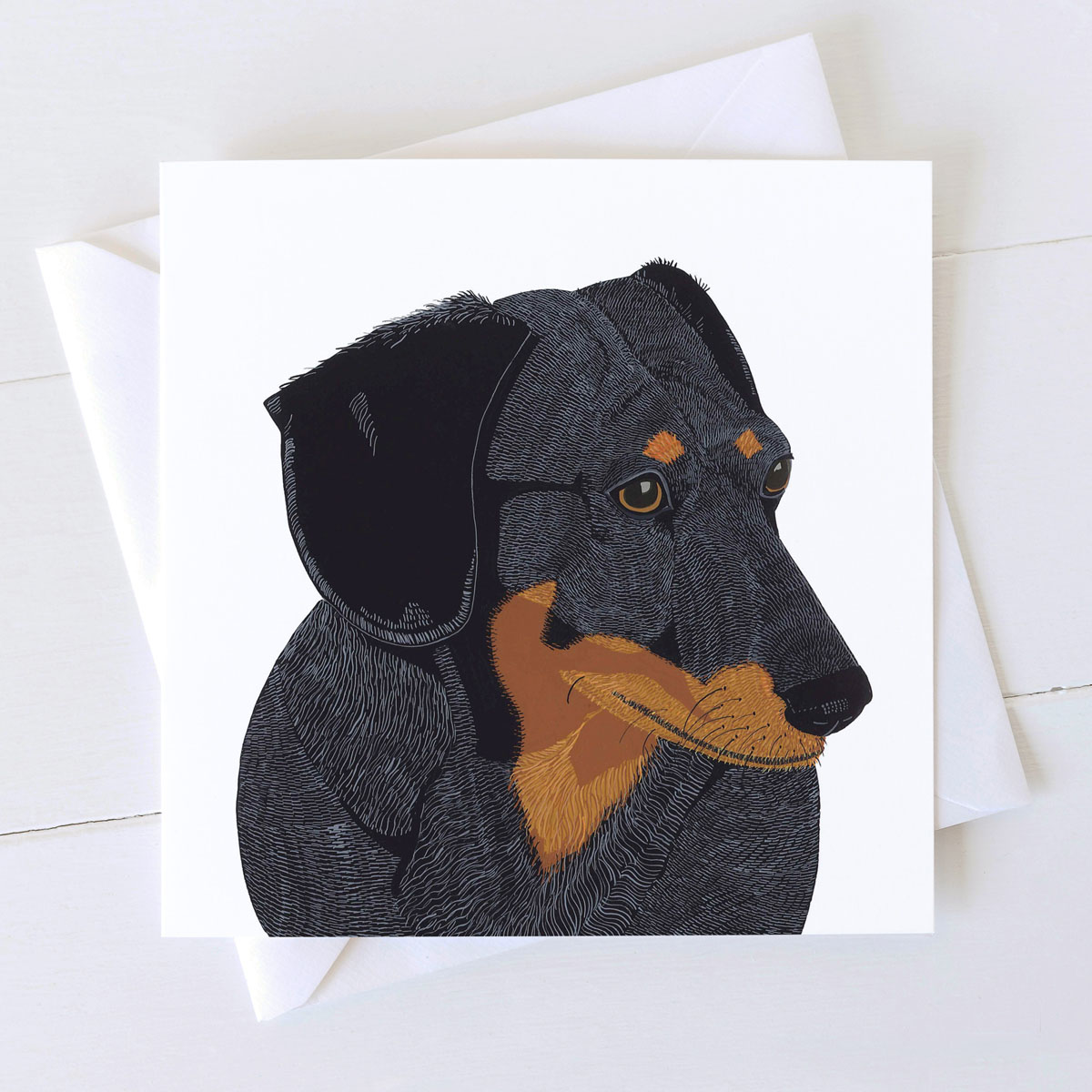 Dachshund Dog Square Greeting Card