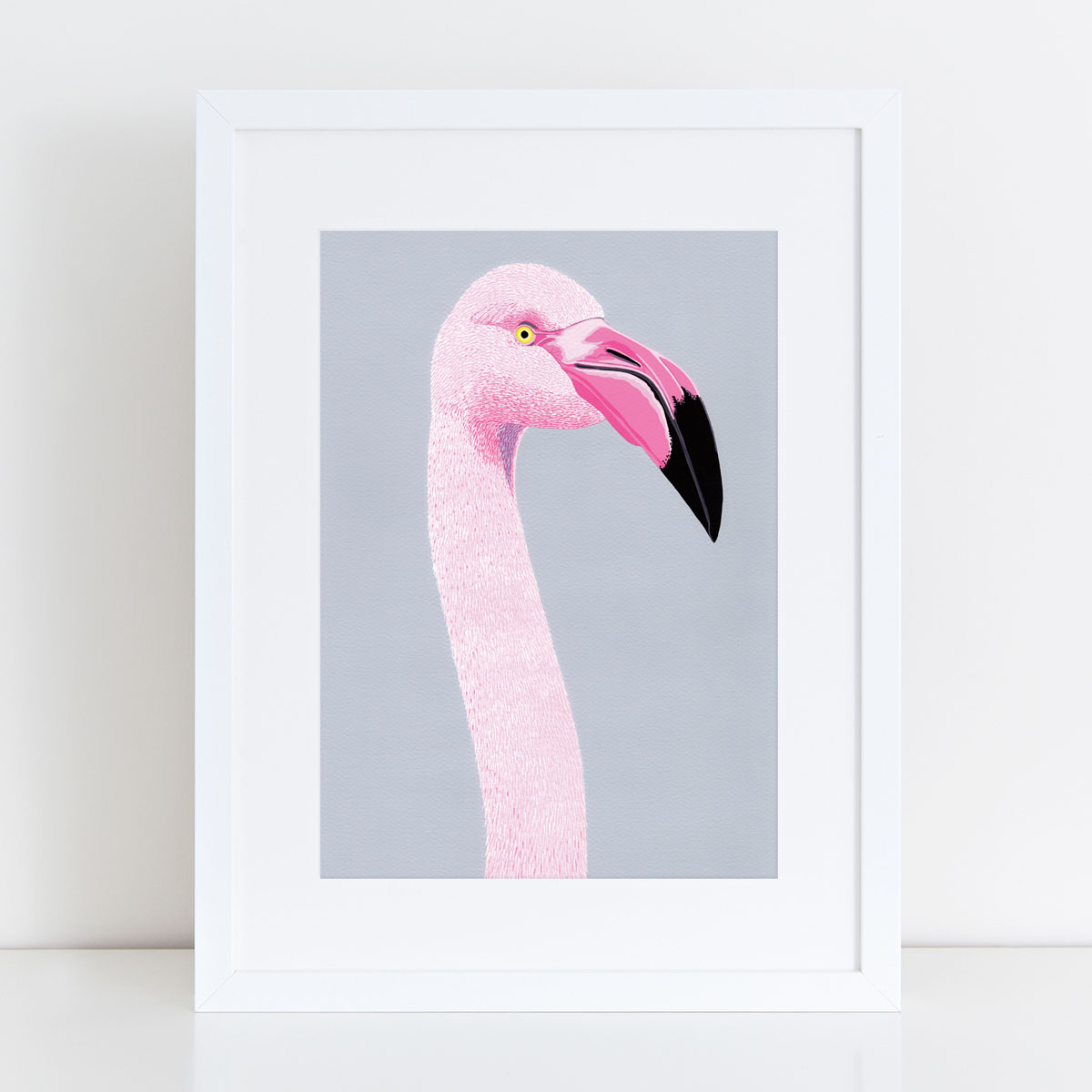 Flamingo Head Art Print