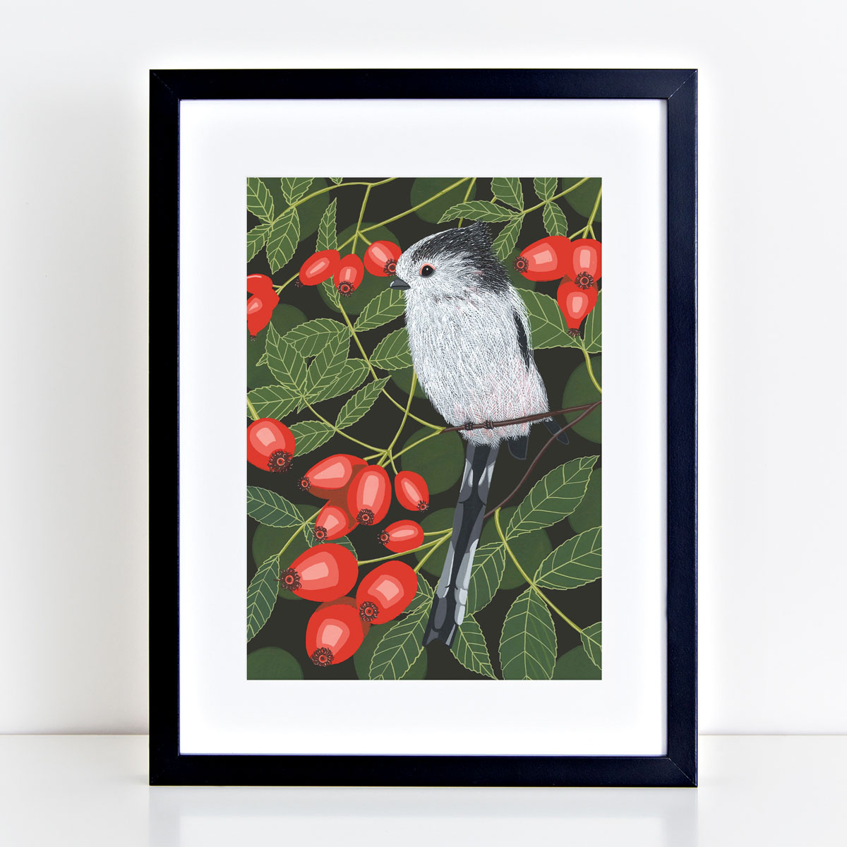Long Tailed Tit Garden Bird Mounted And Framed Print