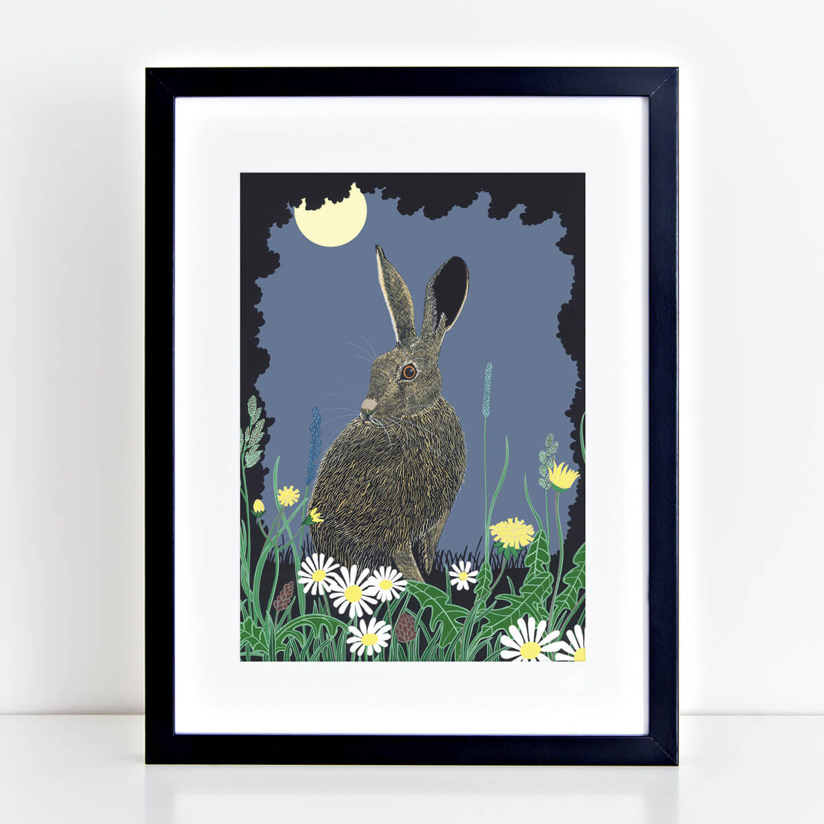 Night Hare Brown Hare Art Print Mounted And Framed By Bird
