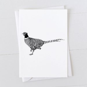 Pheasant Pen And Ink Drawing Greeting Card