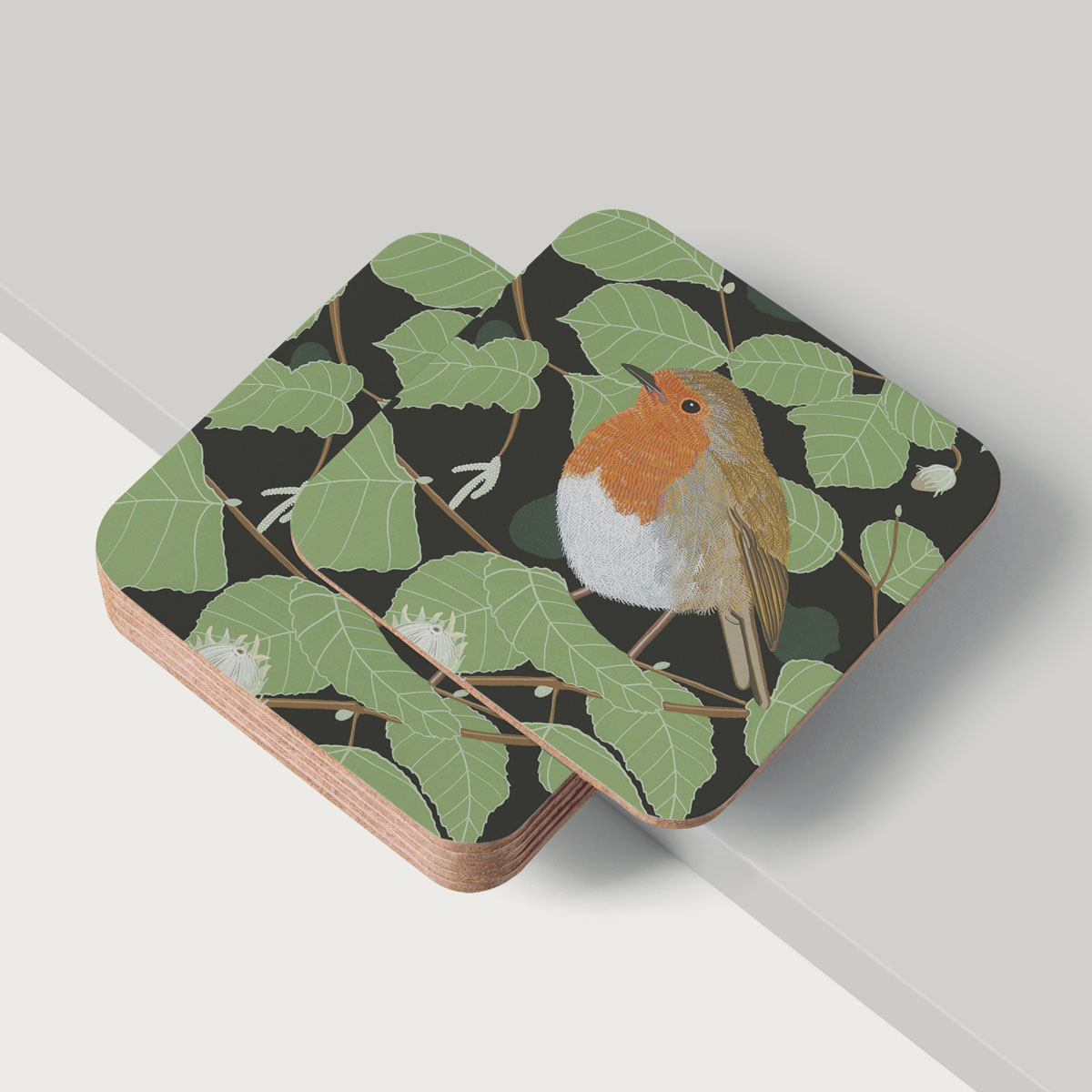 Robin Tit Bird Placemat And Coaster Tableware