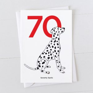 Age Seventy Dalmatian Spot Greeting Card