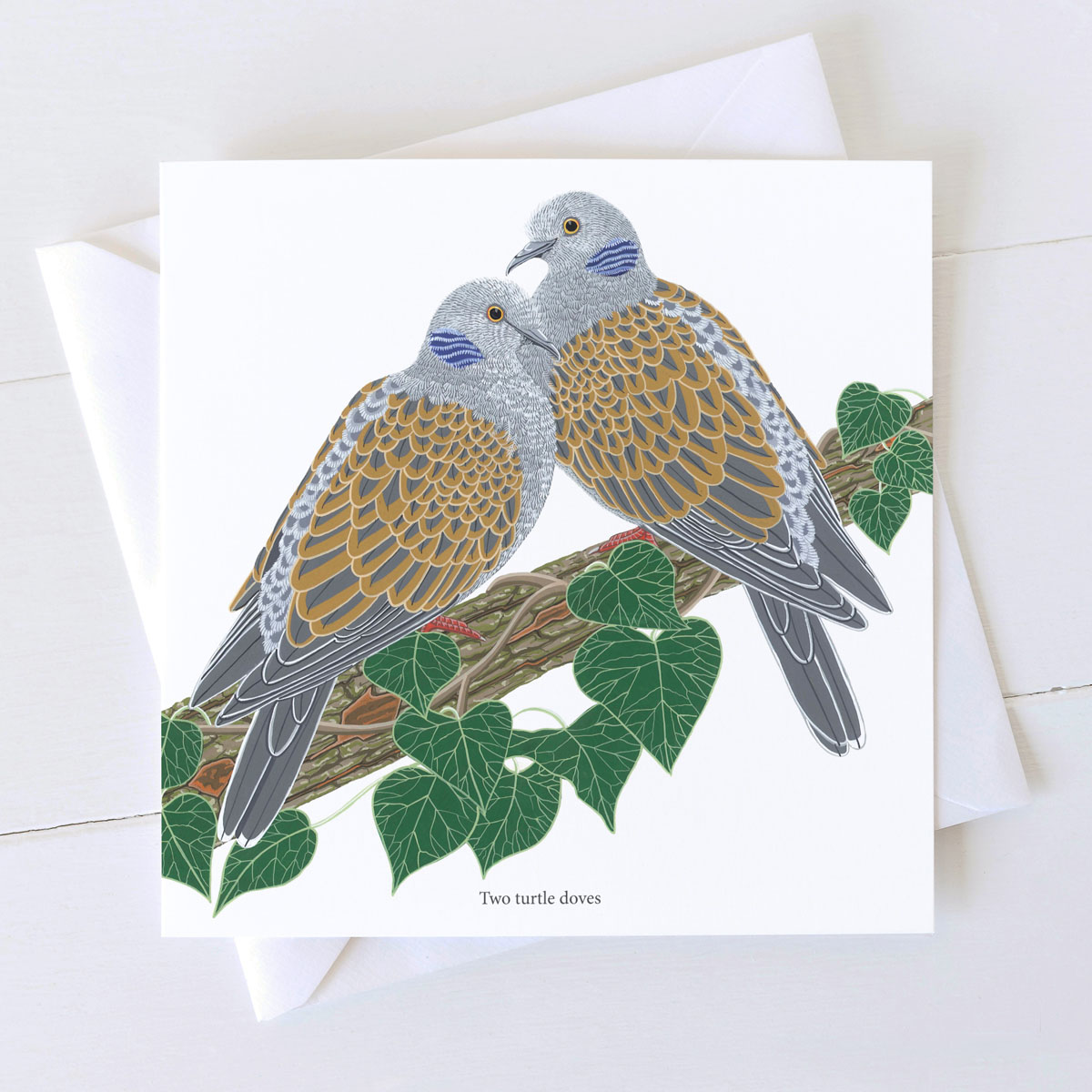 Two Turtle Doves Christmas Greeting Card