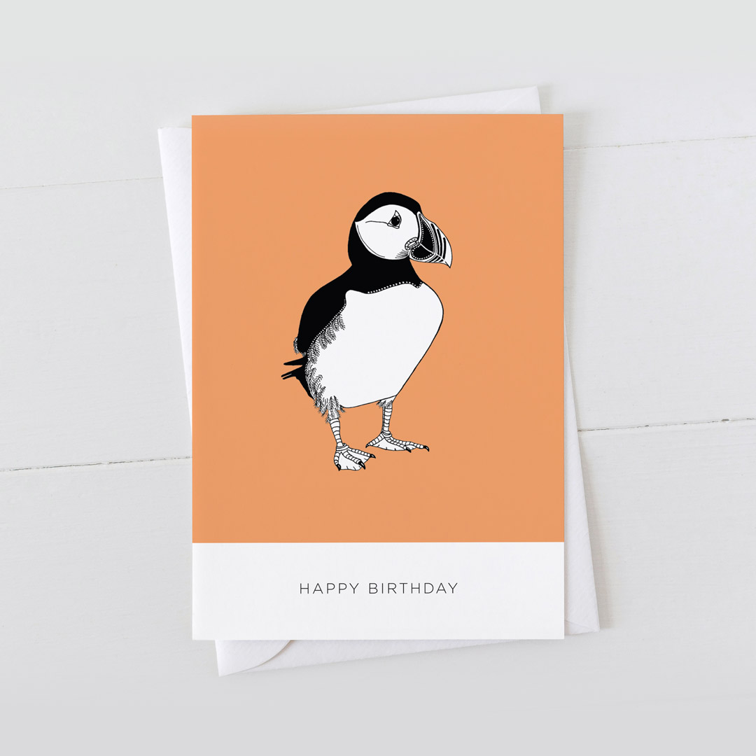 Puffin happy birthday occasion greeting card