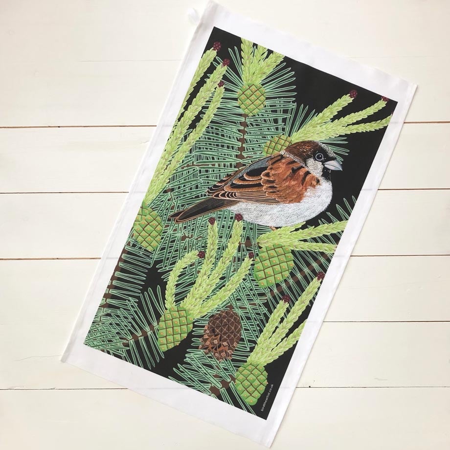 Sparrow Cotton Linen Tea Towel