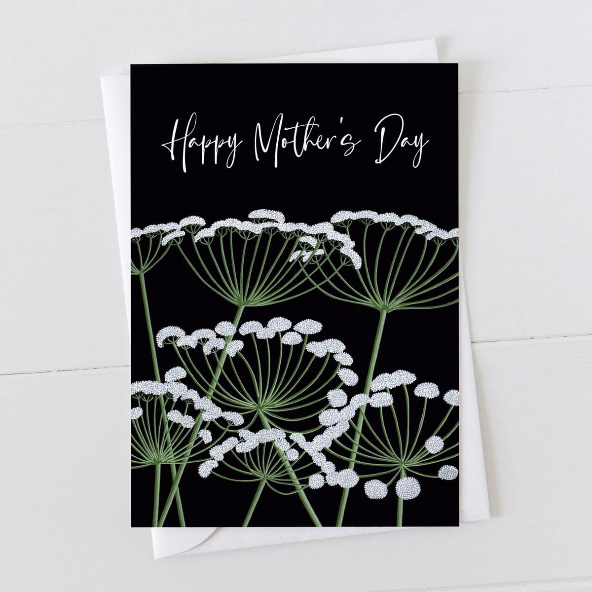 Cow Parsley Happy Mothers Day Card by Bird The Artist