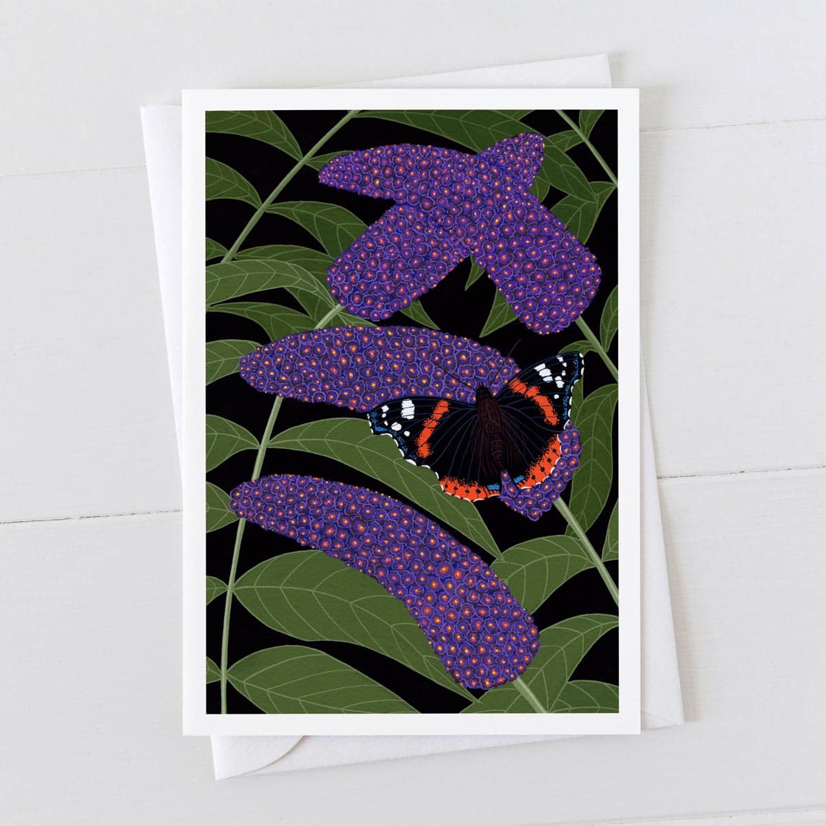 Red Admiral Butterfly Card By Bird The Artist